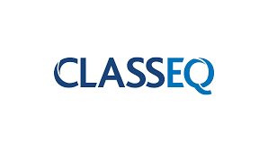 Classeq Logo for Classeq, featuring the name in blue text with a stylised design.